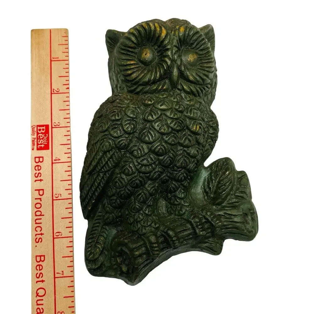 VTG 1970s 3D Owl Wall Plaque Retro Foam Green Halloween Decor Gallery Small Art